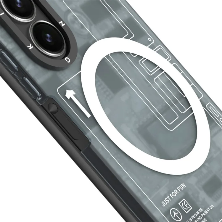 YOUNGKIT Technologieserie für Samsung Galaxy Z Fold6 5G-Hülle, harte PC-Handyhülle, stärkster Magnet, stoßfest - Technologie Schwarz
