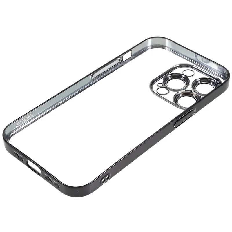 X-LEVEL TPU+PC Case for iPhone 13 Pro Electroplating Cover Camera Lens Film Integrated Phone Case - Black
