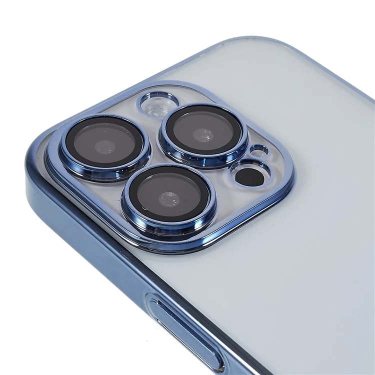 Étui TPU+PC X-LEVEL pour iPhone 13 Pro Max Couverture de caméra électroplaquée Intégrée Étui de téléphone - Bleu