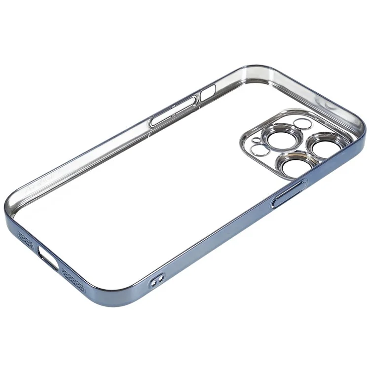 Étui TPU+PC X-LEVEL pour iPhone 13 Pro Max Couverture de caméra électroplaquée Intégrée Étui de téléphone - Bleu