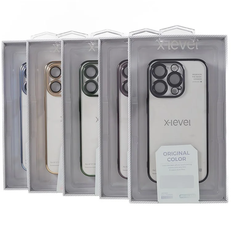 Étui TPU+PC X-LEVEL pour iPhone 13 Pro Max Couverture de caméra électroplaquée Intégrée Étui de téléphone - Bleu