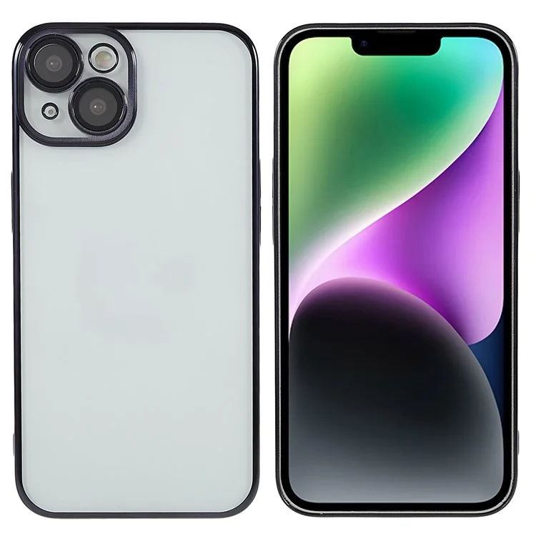 X-LEVEL TPU+PC Hülle für iPhone 13 Electroplating Cover Kameralinsenfilm integrierte Handyhülle - Schwarz