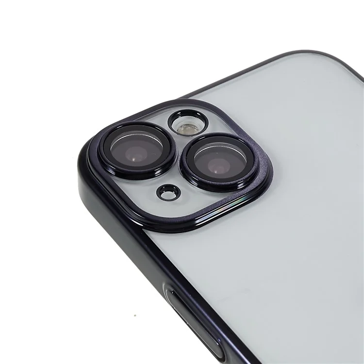 X-LEVEL TPU+PC Hülle für iPhone 13 Electroplating Cover Kameralinsenfilm integrierte Handyhülle - Schwarz