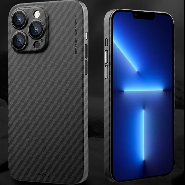 X-LEVEL Чехол для iPhone 13 Pro Max с текстурой углеродного волокна, жесткий пластиковый чехол