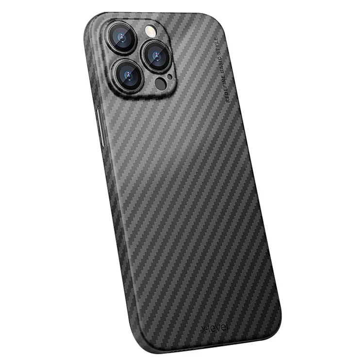 X-LEVEL Per iPhone 12 Pro Max Case Hard PC Minimalist Phone Cover Carbon Fiber Texture