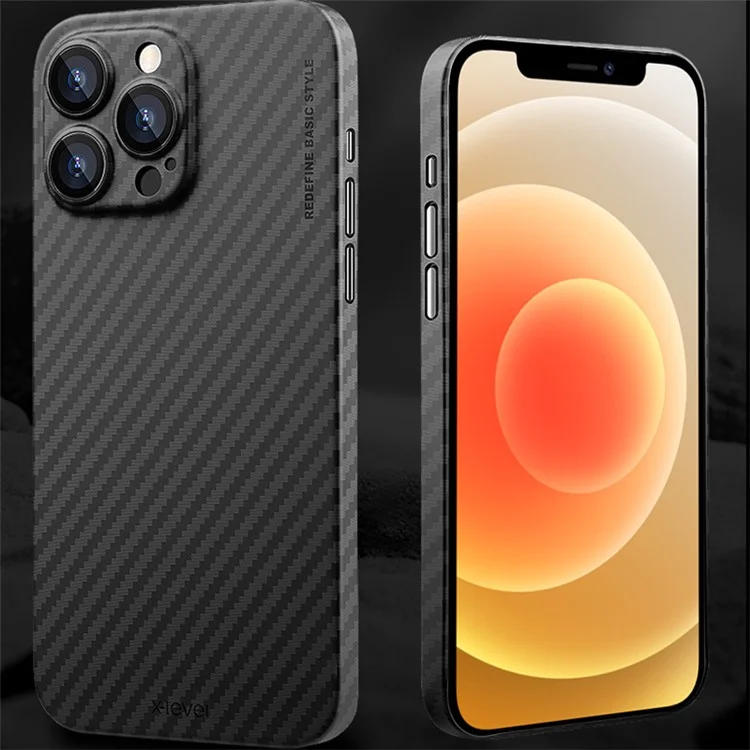 X-LEVEL Per iPhone 12 Pro Max Case Hard PC Minimalist Phone Cover Carbon Fiber Texture