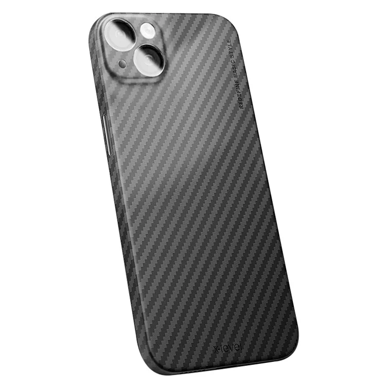 X-LEVEL Pour Coque iPhone 13 Cas Dur PC Minimaliste Couvercle de Téléphone Texture Fibre de Carbone