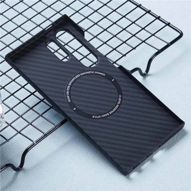 X-LEVEL For Samsung Galaxy S23 Ultra Case Magnetic Ultra-Thin PC Hard Phone Case Carbon Fiber Texture