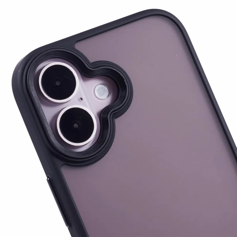 For iPhone 16 Cover Skin-Feel Matte Anti-Scratch PC+TPU Phone Case - Black