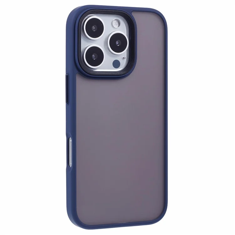 For iPhone 16 Pro Cover Skin-Touch Matte Anti-Fingerprint PC+TPU Cell Phone Case - Blue