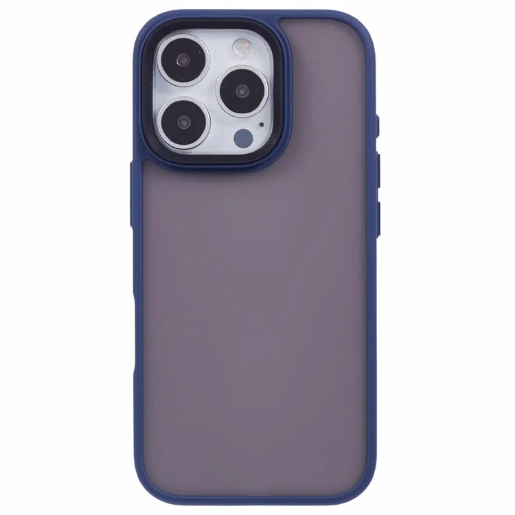 For iPhone 16 Pro Cover Skin-Touch Matte Anti-Fingerprint PC+TPU Cell Phone Case - Blue