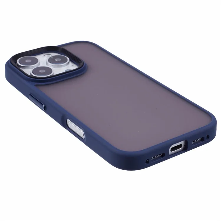 For iPhone 16 Pro Cover Skin-Touch Matte Anti-Fingerprint PC+TPU Cell Phone Case - Blue