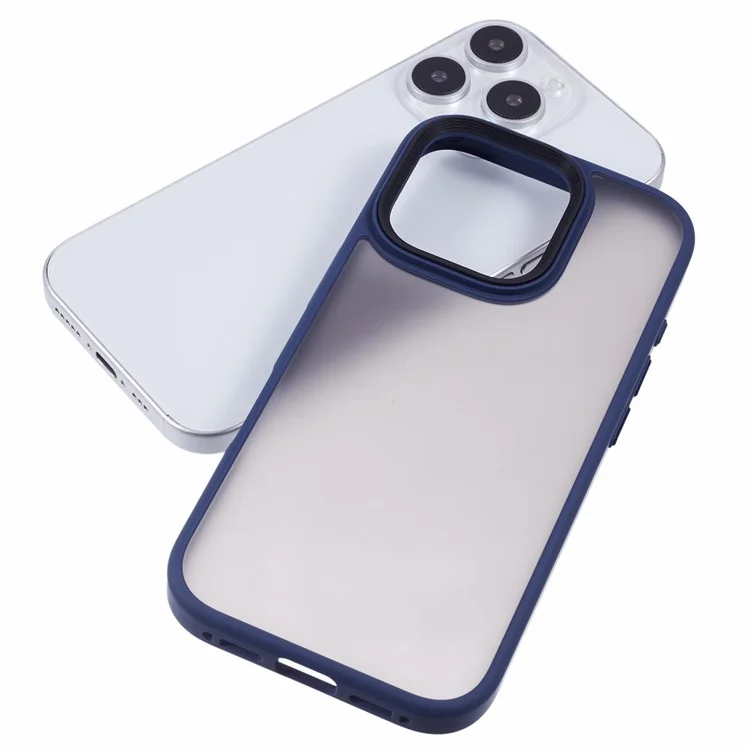 For iPhone 16 Pro Cover Skin-Touch Matte Anti-Fingerprint PC+TPU Cell Phone Case - Blue