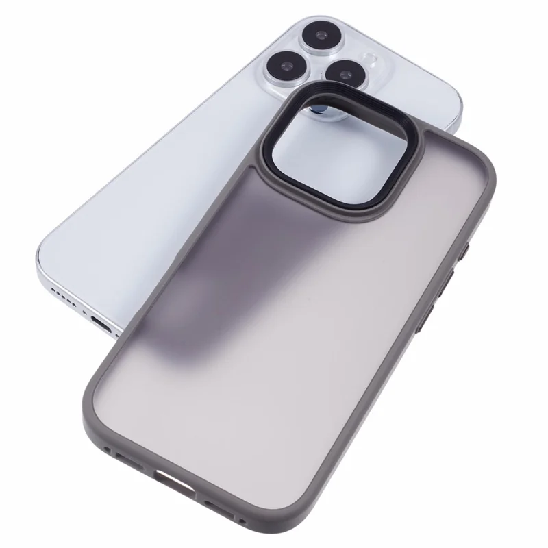 For iPhone 16 Pro Cover Skin-touch Matte Anti-Fingerprint PC+TPU Cell Phone Case - Grey