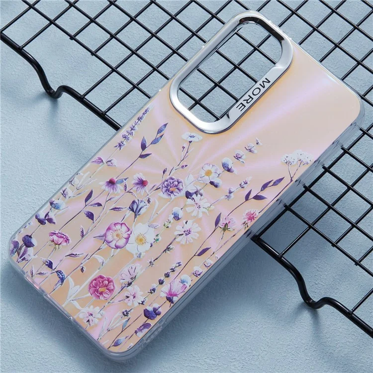 For Samsung Galaxy A35 5G Case Floral Aesthetic PC+TPU Phone Cover Electroplating Laser - AH1