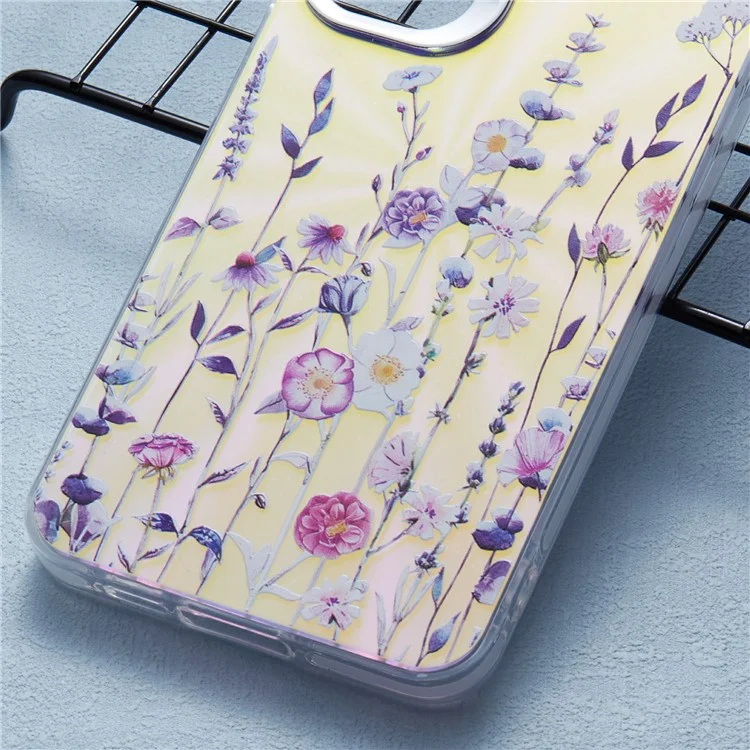 For Samsung Galaxy A35 5G Case Floral Aesthetic PC+TPU Phone Cover Electroplating Laser - AH1