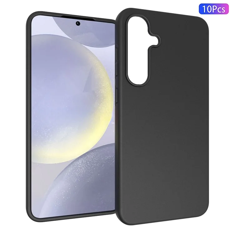 10 Stück / Packung für Samsung Galaxy S24 FE Case TPU Frosted Back Phone Cover, Anti-Fingerprint - Schwarz