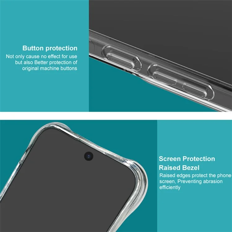 Custodia IMAK For Honor 200 5G Texture Corrugata Airbag Quattro Angoli Morbido TPU Cover per Telefono - Trasparente Nero