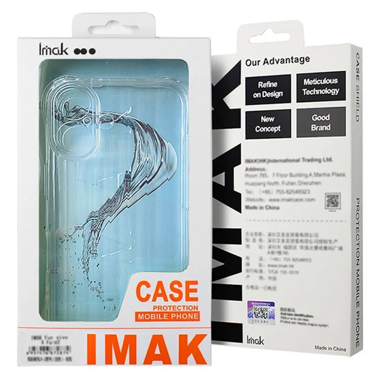 Custodia IMAK For Honor 200 5G Texture Corrugata Airbag Quattro Angoli Morbido TPU Cover per Telefono - Trasparente Nero