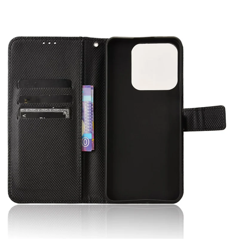 For Realme Note 60x 4G / C63 4G / C61 4G / Narzo N63 4G Case Leather Phone Cover Diamond Texture - Black