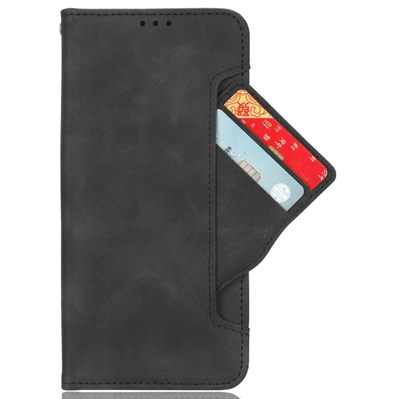 For Realme Note 60x 4G / C63 4G / C61 4G / Narzo N63 4G Case Folio Stand Leather Phone Cover with Multiple Card Slots - Black