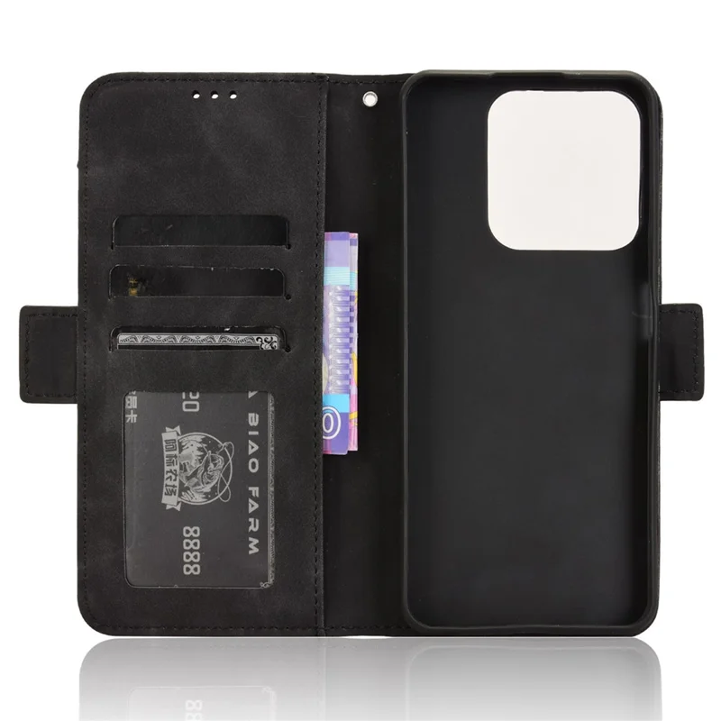 For Realme Note 60x 4G / C63 4G / C61 4G / Narzo N63 4G Case Folio Stand Leather Phone Cover with Multiple Card Slots - Black