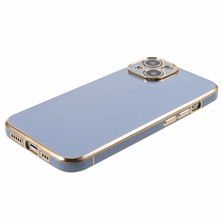 Étui pour iPhone 13 mini Étui de téléphone à revêtement électrolytique 6D TPU Découpes précises pour l'objectif de la caméra - Bleu