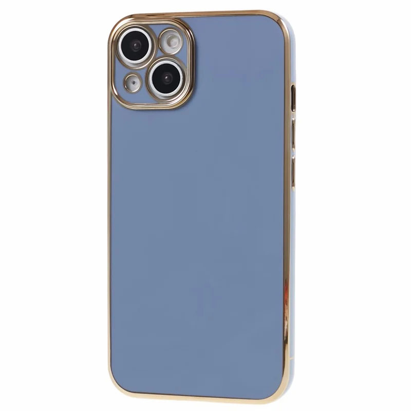 For iPhone 13 Phone Case Glossy 6D Electroplating TPU Protective Cover - Blue