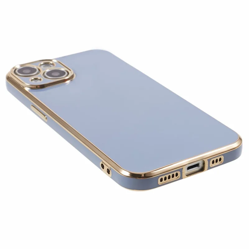 For iPhone 13 Phone Case Glossy 6D Electroplating TPU Protective Cover - Blue