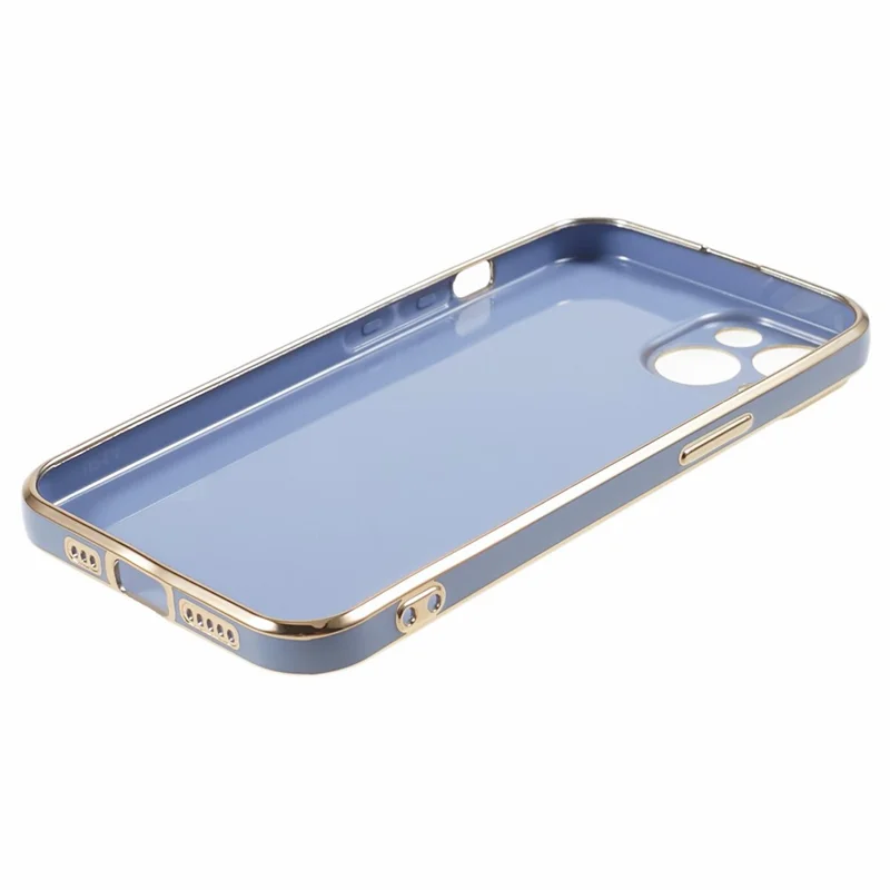 For iPhone 13 Phone Case Glossy 6D Electroplating TPU Protective Cover - Blue
