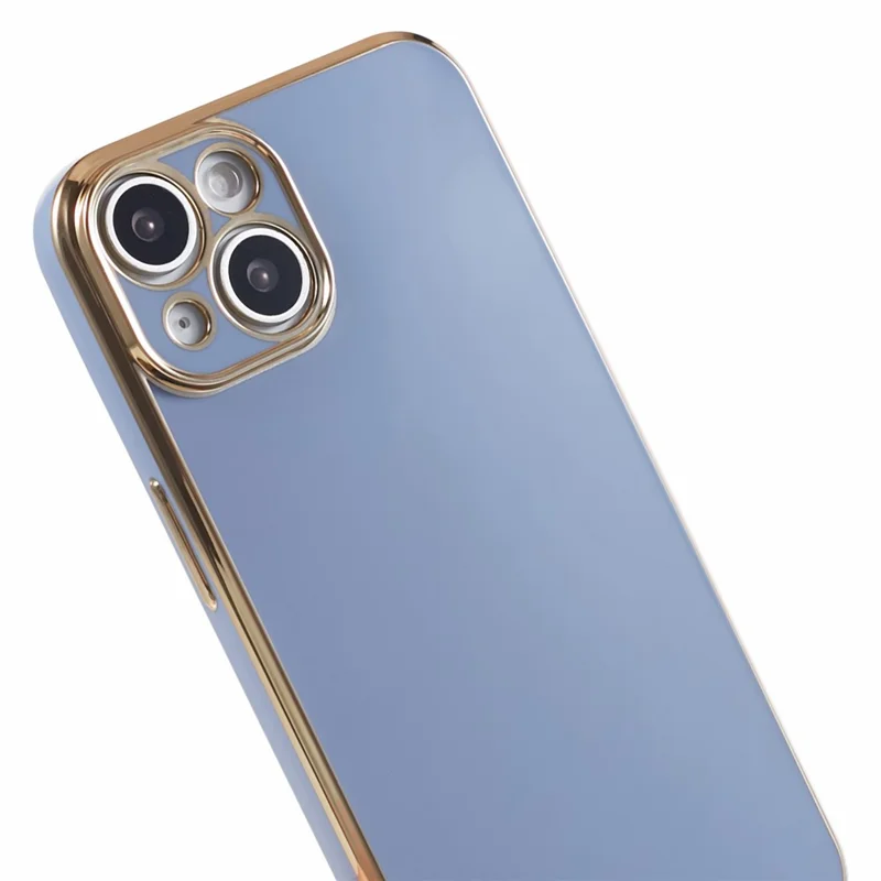 For iPhone 13 Phone Case Glossy 6D Electroplating TPU Protective Cover - Blue