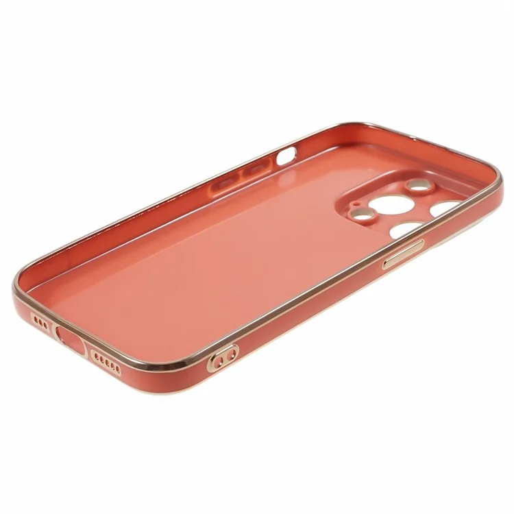 For iPhone 13 Pro Case Glossy 6D Electroplating TPU Protective Cover - Red