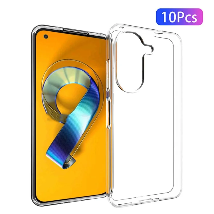 10 Unidades / Pacote Para Asus Zenfone 9 5G Capa de Telefone TPU Transparente Antiimpacto Recortes Precisos Sem Marcas D'água na Capa do Telefone