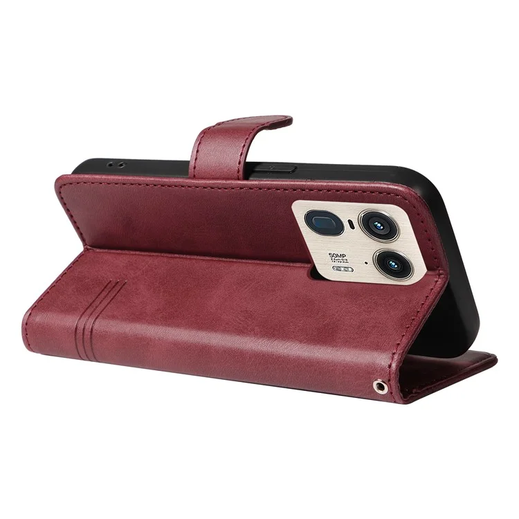 Für Motorola Edge 50 Ultra 5G / Moto X50 Ultra 5G Case Leder Stand Phone Cover - Weinrot