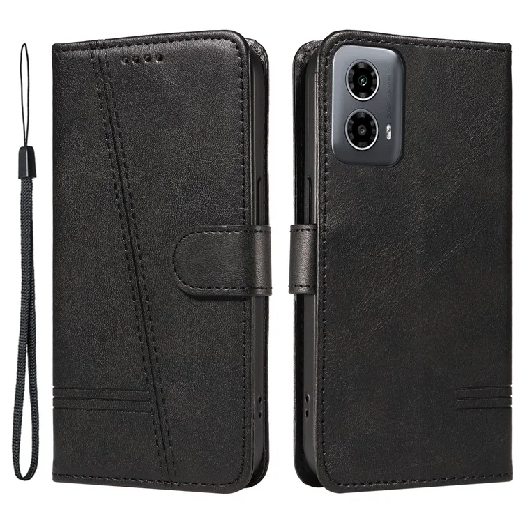 Para Motorola Moto G45 5G / G34 5G Funda Cartera de Piel sintética con Soporte y Visualización - Negro