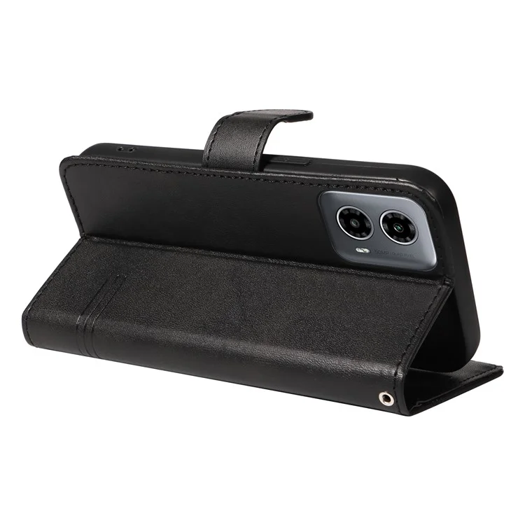 Para Motorola Moto G45 5G / G34 5G Funda Cartera de Piel sintética con Soporte y Visualización - Negro