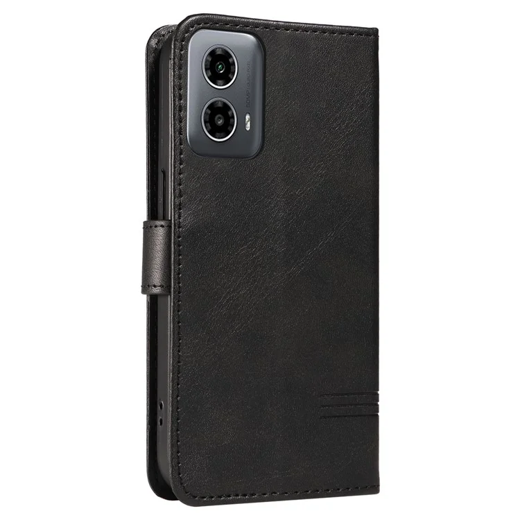 Para Motorola Moto G45 5G / G34 5G Funda Cartera de Piel sintética con Soporte y Visualización - Negro