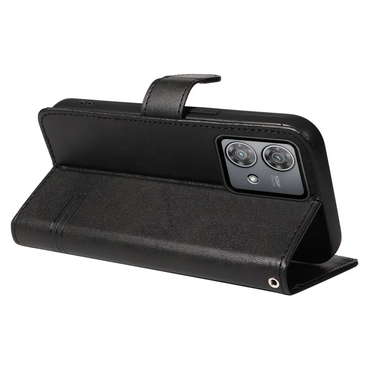 Per Motorola Edge 40 Neo 5G Case Lins Imprint Wallet Phone Leather Cover - Nero