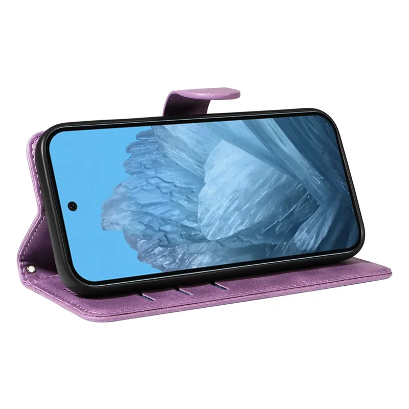 For Google Pixel 10 Pro / 10 / 9 Pro / 9 Case Leather Book Flip Phone Cover Wallet Stand View - Light Purple