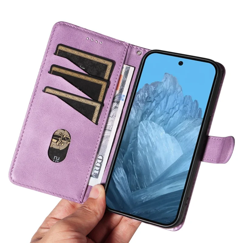 For Google Pixel 10 Pro / 10 / 9 Pro / 9 Case Leather Book Flip Phone Cover Wallet Stand View - Light Purple