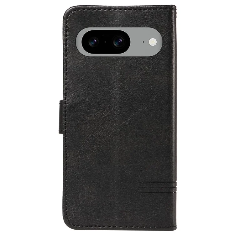 Para o Google Pixel 8 Case Leather Phone Cover com Carteira e Suporte de Exibição Horizontal - Preto