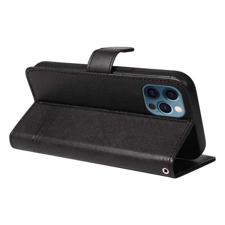 Funda para iPhone 13 Pro Max Funda de piel sintética con ranuras para tarjetas - Negro