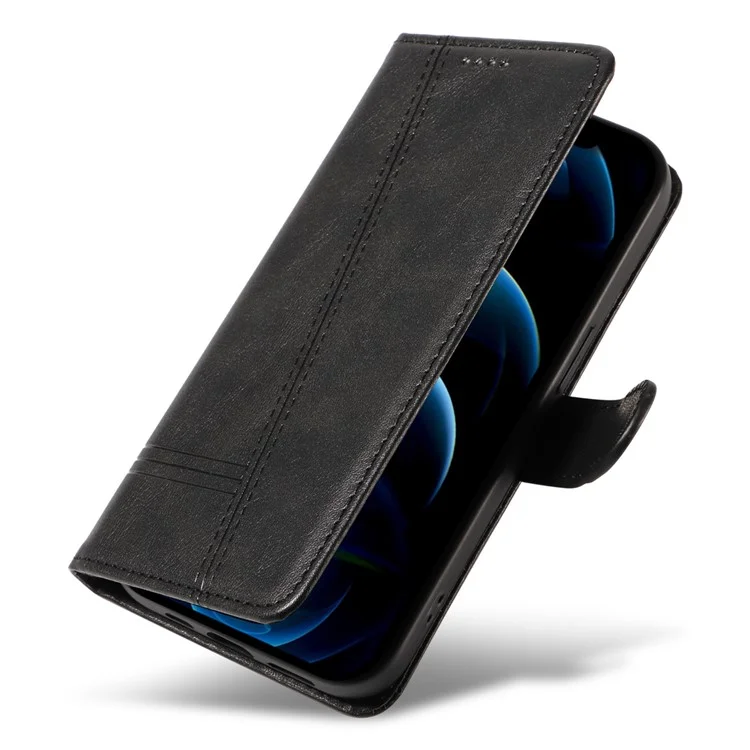 Funda para iPhone 13 Pro Max Funda de piel sintética con ranuras para tarjetas - Negro