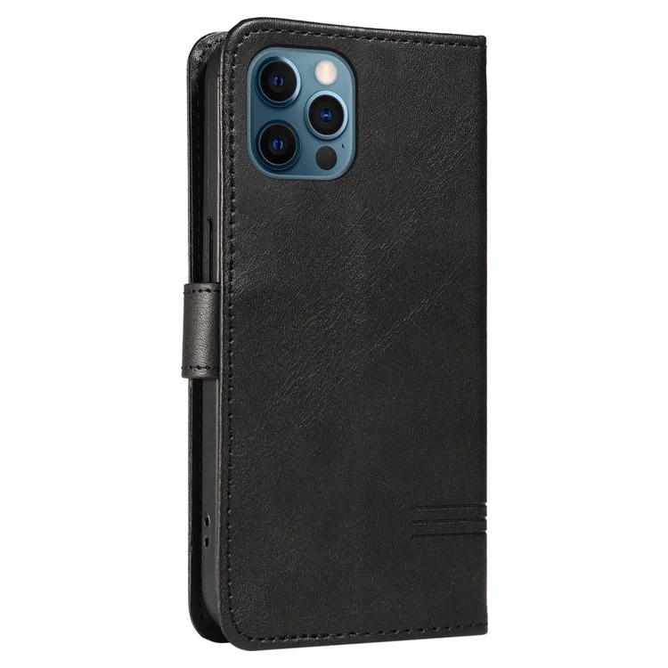 Funda para iPhone 13 Pro Max Funda de piel sintética con ranuras para tarjetas - Negro