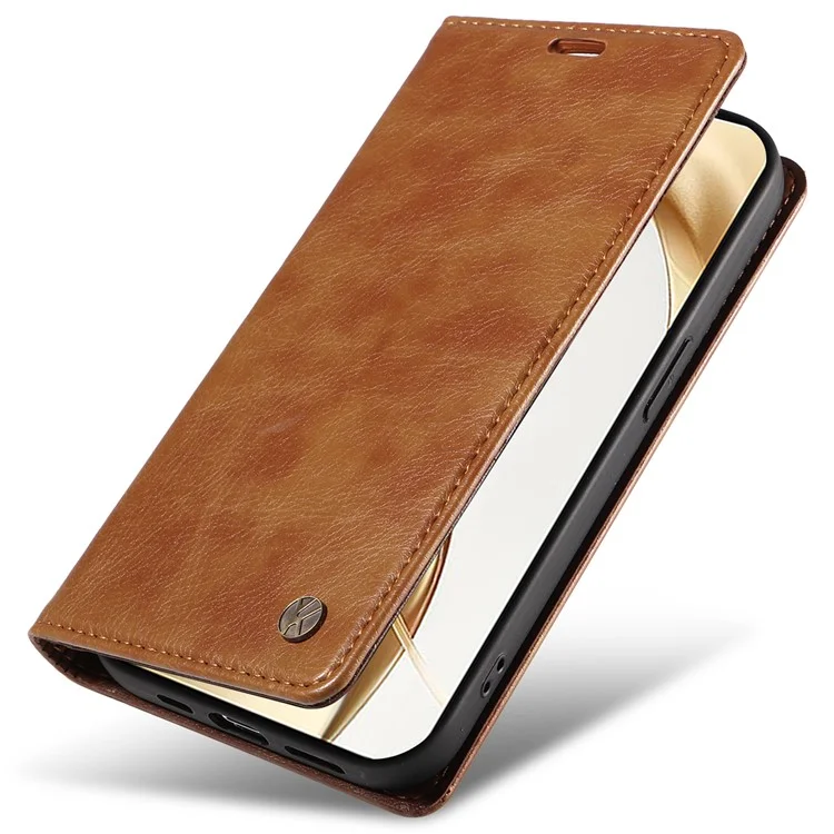 YIKATU YK-006 For Honor 200 5G Funda de Billetera Textura de Piel de Litchi Cubierta de Teléfono - Marrón