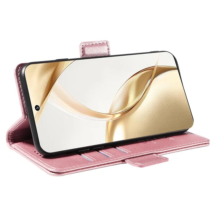 Funda para teléfono YIKATU YK-001 For Honor 200 5G de piel sintética con billetera - Oro rosa