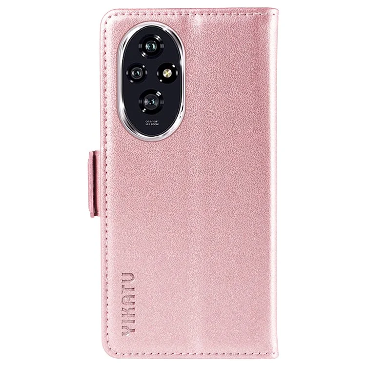 Funda para teléfono YIKATU YK-001 For Honor 200 5G de piel sintética con billetera - Oro rosa