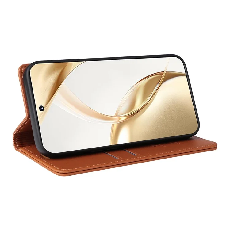 YIKATU YK-001 For Honor 200 5G Stand Case Magnetic Closure PU Leather Phone Cover - Brown