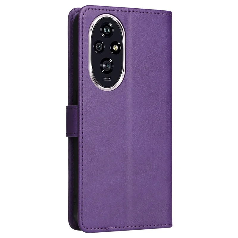 KT Leather Series-2 для Honor 200 5G Чехол-кошелек с отделениями для карт Кожаный чехол для телефона - Фиолетовый