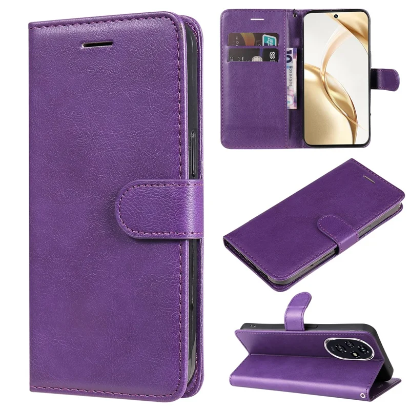 KT Leather Series-2 для Honor 200 5G Чехол-кошелек с отделениями для карт Кожаный чехол для телефона - Фиолетовый